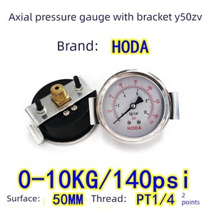 Manómetro de Presión Axial HODA de 40 mm con Rosca PT1/8 y Soporte, 0-10 kg, 140 psi - Product Image 4