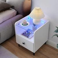 PLUS DESIGN Simplicité échantillon gratuit Offre Spéciale hôtel maison moderne armoire de rangement en bois massif table de chevet chambre avec LED
