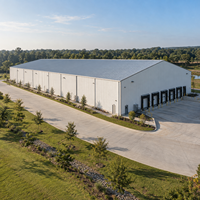 Entrepôt préfabriqué en structure métallique, bâtiment d'atelier métallique résistant aux intempéries, installation de distribution logistique industrielle