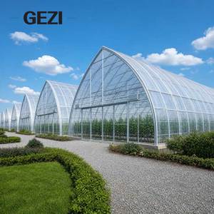 Serre tunnel commerciale <span class=keywords><strong>en</strong></span> plastique de style gothique pour la production de légumes, la culture de tomates et l'agriculture hydroponique - Product Image 1