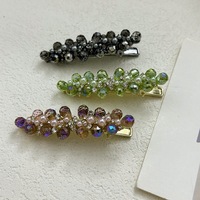 Pince à cheveux artisanale en cristal pour femme, nouvelle collection printemps/été, pince bec de canard géométrique élégante pour franges, cadeau délicat