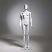 Maniquí de Plástico Blanco sin Pintar M086-BBTZ-PP, Maniquí Masculino de Plástico Crudo para Exhibición de Ropa