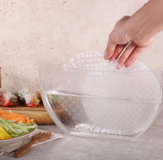 Держатель для рисовой бумаги и миски для воды (3 упаковки) вмещает до 27 см рисовой бумаги для приготовления свежих пружинных рулонов