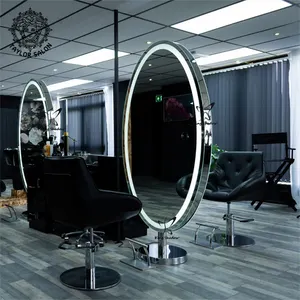 Kapsalon Stoelen En Spiegels Dubbelzijdig Salon Station Haar Styling Stations Met Led-verlichting