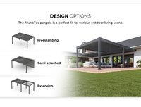 AlunoTec Luxe Télécommande Intelligente Aluminium Terrasse Imperméable Persienne de Toit Hôtel Pergola Solaire