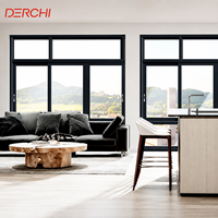 Fenêtres à double vitrage de conception moderne, fenêtres en aluminium à rupture de pont thermique, fenêtres coulissantes en verre pour maison