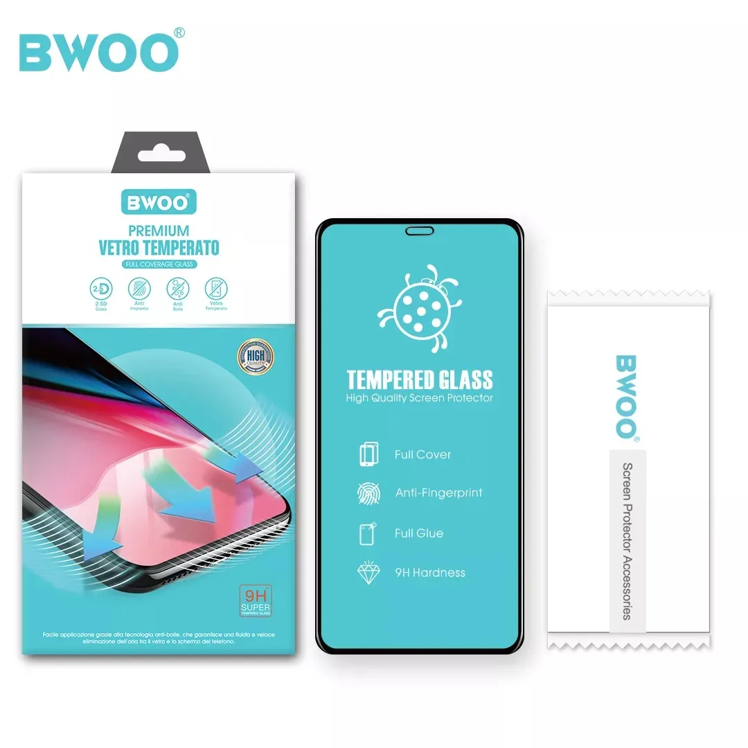 BWOO売れ筋フルカバースクリーンプロテクター超薄型カスタム携帯電話強化ガラススクリーンプロテクター