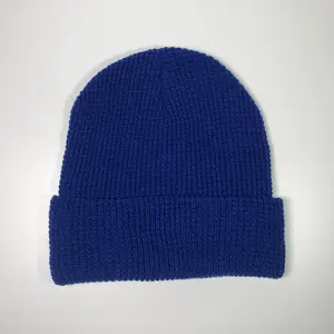 OEM модная однотонная зимняя теплая шапка унисекс с логотипом на заказ акриловая вафельная вязаная шапка