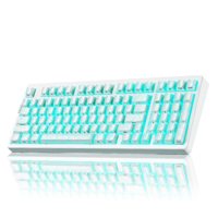 Teclado Mecánico Zornher ZH980 White Spider Web con Interruptores Gateron, Retroiluminación RGB, Conectividad Tri-Modo para Esports y Gaming, USB-C