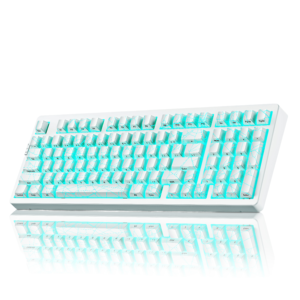 Clavier mécanique Zornher ZH980 White Spider Web avec interrupteurs <span class=keywords><strong>Gateron</strong></span>, rétroéclairage RGB, connectivité tri-mode USB-C pour le gaming e-sport - Product Image 1