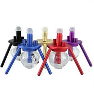 Chicha portable mini droite en verre dépoli moderne avec base en aluminium pour voyage et fêtes en extérieur - Product Image 1