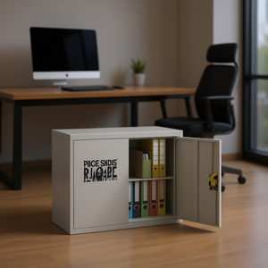 Light Gray Steel <b>Filing</b> Cabinet 35.4x15.7x27.6 Inches Lockable Office <b>Storage</b> Commercial Furniture Minimalist Design - Product Image 2