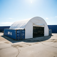 Abri en dôme pour conteneurs, structure en acier industriel avec couverture en PVC imperméable et résistante aux déchirures pour le stockage d'équipements lourds