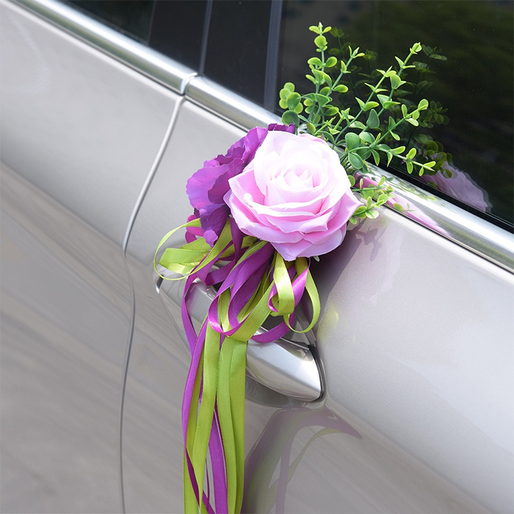 Wisafory Decorazione per auto, per matrimonio, a forma di cuore, rosa