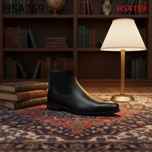 ZYF, Scarpe Classiche da Uomo in Pelle Stile Francese con Tacco 5 Pollici Hua Singh, Colore Marrone Sfumato, Scarpe Eleganti in Pelle Crazy Horse HSA160 - Product Image 4