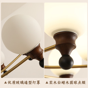 Lámpara de techo estilo retro francés, dorada, de 8 cabezas LED, redonda, con múltiples cabezales, para dormitorio, sala de estar - Product Image 5