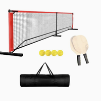 Raket Pickleball Grosir Pabrik Cina & Set Jaring Merah Portabel untuk Latihan Indoor Outdoor 6.7x0.91m untuk Hiburan Keluarga