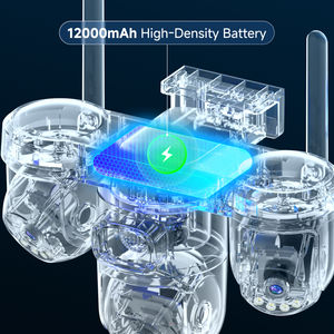 Caméra solaire PTZ 4G 12MP la plus récente, triple objectif, 12000mAh, 6 moteurs pour la surveillance de la sécurité à domicile en extérieur, caméra solaire extérieure - Product Image 4