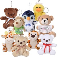 Mignon petit porte-clés en peluche jouets en peluche animal tigre koala lapin ours porte-clés en peluche jouets en peluche