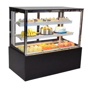 Vitrine réfrigérée commerciale rétro en verre <span class=keywords><strong>noir</strong></span> pour gâteaux, aliments croustillants, congélateur, réfrigérateur - Product Image 5