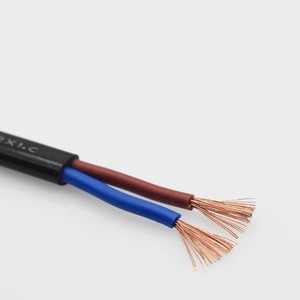 Kabel Listrik Paralel Datar 18AWG 2 Inti 1.5mm² Kabel Daya Tembaga Murni Selubung PVC Lembut Kabel Kontrol Hitam - Product Image 3