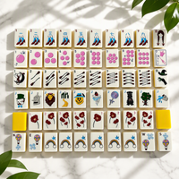 Tuiles de mahjong américaines en acrylique de la série Yellow Fairy Tale, 160 pièces, coffret cadeau pour la maison, pour le divertissement et les jeux de société