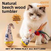 Jouet pour chat en tissu de chanvre, jouet oscillant avec plumes, durable, résistant aux griffures et aux morsures, jouet d'intérieur auto-amusant pour animaux de compagnie