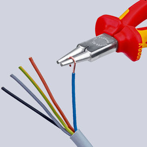 Pince à bec rond Knipex 3 pouces en acier au chrome vanadium, qualité industrielle, mâchoires lisses, largeur 1/4 pouce - Product Image 1