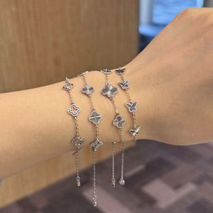 Dylam Charm Elegance Fine Jewelry S925 Silver Rhodium Gold Plated Link Chain Butterfly 5A Cubic Zirconia <b>Adjustable</b> <b>Bracelets</b> - Product Image 3
