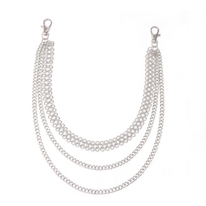 โซ่คล้องกางเกงโลหะหลายชั้น โลหะผสมสังกะสี สำหรับทุกเพศ สไตล์ฮิปฮอป ใช้ได้ทุกวัน - Product Image 5