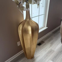 Vase décoratif plaqué or 125x41cm, nouvelle vente directe, pour arrangement floral dans le salon, décoration de la maison