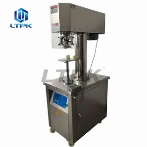 Vertical can sealer sealing seaming machine for beer soda beverage pet plastic paper tin cans food containers lid closin