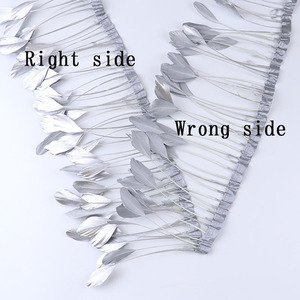 Phun Vàng/Bạc Stripped Ngỗng Lông Fringe Bạc Chùm Trims Cho Thủ Công Đảng Quần Áo May Vàng Ren Trang Trí - Product Image 6