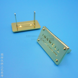 Custom Bag <b>Label</b> Zinc Alloy <b>Plug</b> Type 35mm Metal Nameplate For Handbags - Product Image 1