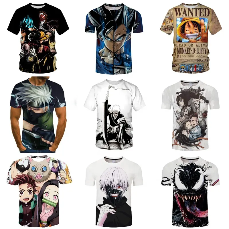 Benutzer definierte gedruckte Manga T-Shirts Grafik T-Shirts Anime T-Shirt 3D