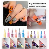 Marqueur professionnel pour la décoration des ongles en plastique, facile à utiliser, sans lampe UV, 24 couleurs, effaçable rapidement, pour salon, usage domestique, beauté, maquillage, manucure