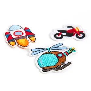 Venta al por mayor de ropa para niños Parche de dibujos animados Helicóptero Parche bordado para ropa