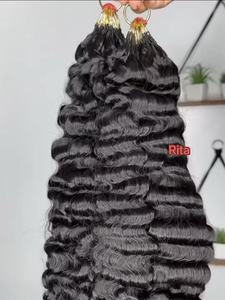 Extensiones de Cabello Humano Virgen con Nudos Milagrosos y Plumas, Trenzas de Ganchillo Rizadas Birmanas, Envío en Dos Días - Product Image 1