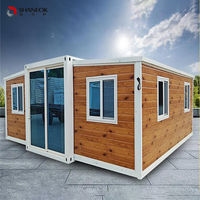 Maison conteneur extensible à double aile de 20 pieds/40 pieds, préfabriquée et mobile, pour camping/bureau/OEM
