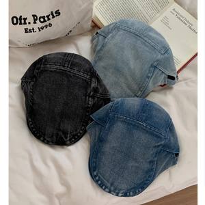 Vintage Denim Forward Hat Unisex Otoño 2024 Nuevo personaje de moda Casual Plain-made Big Head Showy Small Bailey Hat - Product Image 4