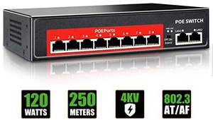 POE交换机100M兆位8端口<span class=keywords><strong>2</strong></span>上行链路120W内置电源AI看门狗防雷，以太网供电 - Product Image 2