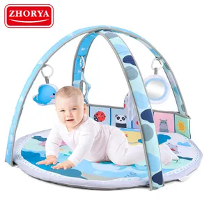 Zhorya Matras Katun Bayi, Matras Katun untuk Bayi, Matras Permainan Merangkak, Pelindung Dapat Diganti untuk Bayi dan Anak