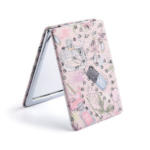 Top Sale Custom Pocket White Pink <b>Rectangle</b> Compact <b>Mirror</b> for Girls Travel Makeup <b>Mirror</b> - Product Image 6