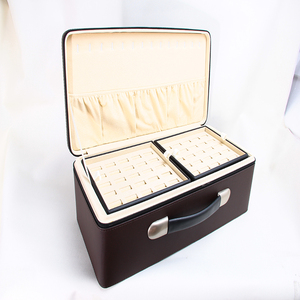 Valise à bijoux en cuir PU Weimei, vente en gros, personnalisable avec logo, design multifonctionnel avec plateau - Product Image 2