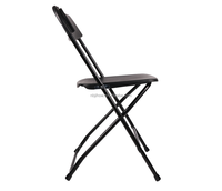 Chaises pliantes en plastique pour événements, avec structure métallique noire, mobilier d'extérieur moderne, chaises de jardin robustes en plastique, vente en gros