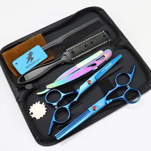 NEPURLson 6.0 pouces 14 sortes de couleurs professionnel coupe de cheveux coiffure ciseaux Kit