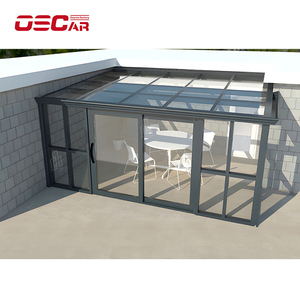 Échantillon GRATUIT Kits de véranda de jardin en aluminium préfabriqués Véranda pliable en aluminium Véranda en verre pour solarium - Product Image 1