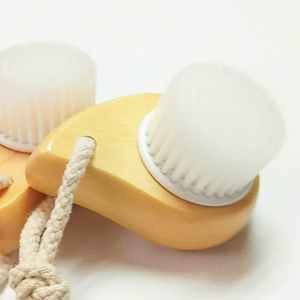 Profession elle Holzgriff Gesichts reinigungs bürste Benutzer definiertes Logo Weiche Nylon borsten Massage Bade bürsten Tiefen reinigungs wäscher - Product Image 6