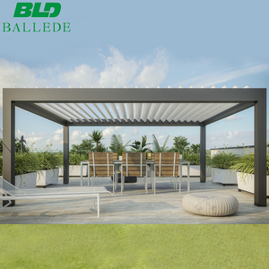 Pérgola con Panel <span class=keywords><strong>Solar</strong></span> para Patio Trasero, Pérgola <span class=keywords><strong>Fotovoltaica</strong></span> con Techo de Celosía de Apertura Eléctrica <span class=keywords><strong>Solar</strong></span>, Pérgola de Aluminio - Product Image 3