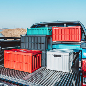 Citylife <span class=keywords><strong>64L</strong></span> Nhựa Gấp Hộp Lưu Trữ Màu Xanh Lá Cây Đen Đỏ Công Nghiệp Phong Cách Xe Hộ Gia Đình Ngoài Trời Tiết Kiệm Không Gian Có Thể Xếp Chồng Container - Product Image 5